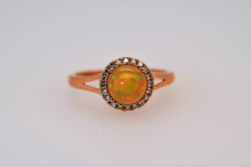 Genuine Opal Rose Gold Ring